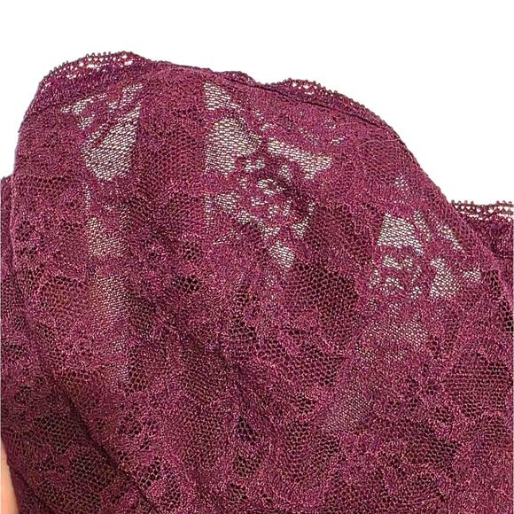 VS Victoria's Secret Lace Underwire Strapless Bandeau Bra Burgundy Small NEW - Picture 9 of 11